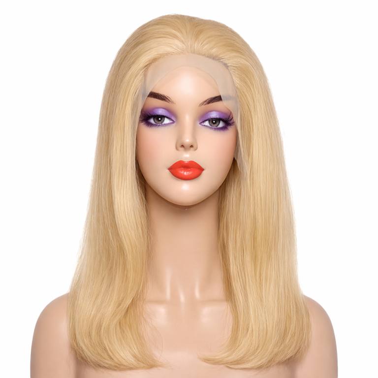 Full Frontal Straight Human Golden Brown Hair