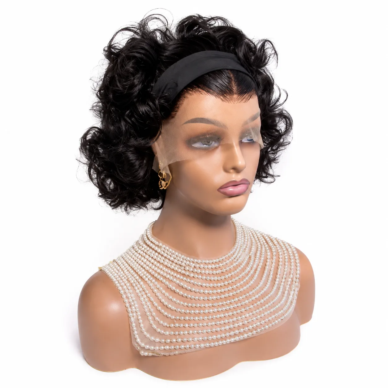 Short band bounce with Glueless Gele Frontal